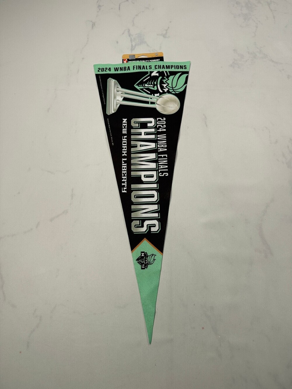 New York Liberty  2024 WNBA Finals Champions Pennant Turquoise Current